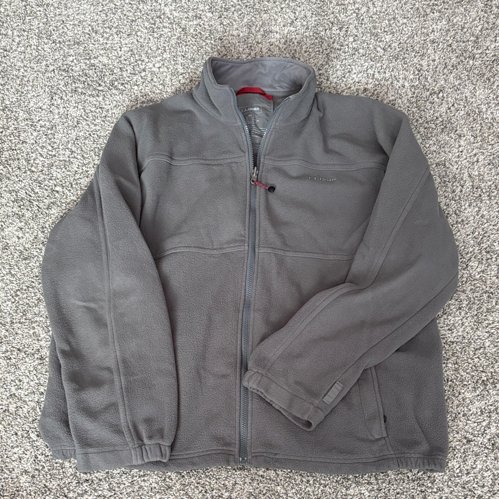 L.L. Bean Men's Gray Full-Zip Fleece Jacket